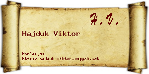 Hajduk Viktor névjegykártya